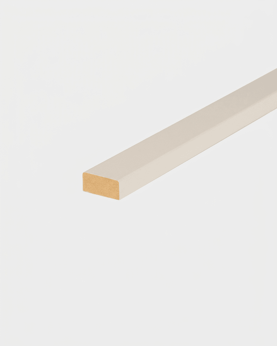 WoodUpp Lamella in Soft Linen, 240 cm—rectangular MDF slat with a smooth finish, suitable for replacing acoustic or slatwall panels.